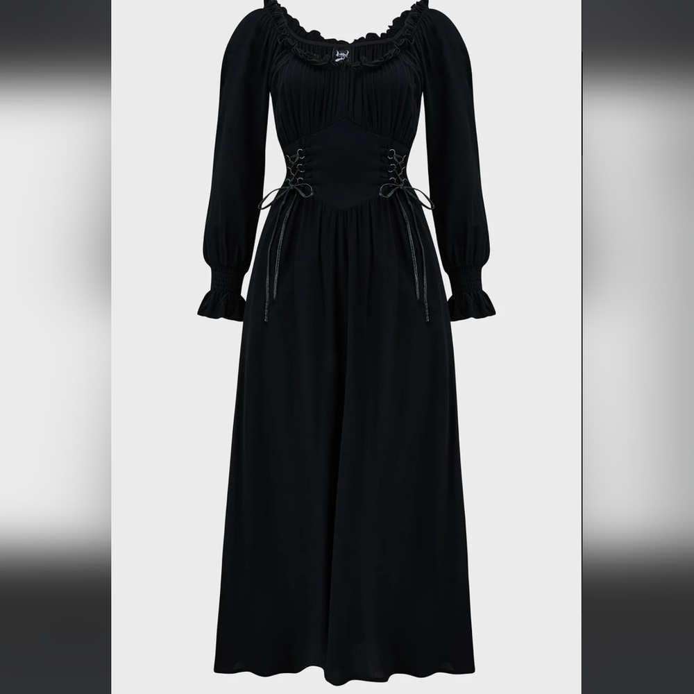Killstar Gothic Black Long Sleeve Dress - Picture 2 of 10
